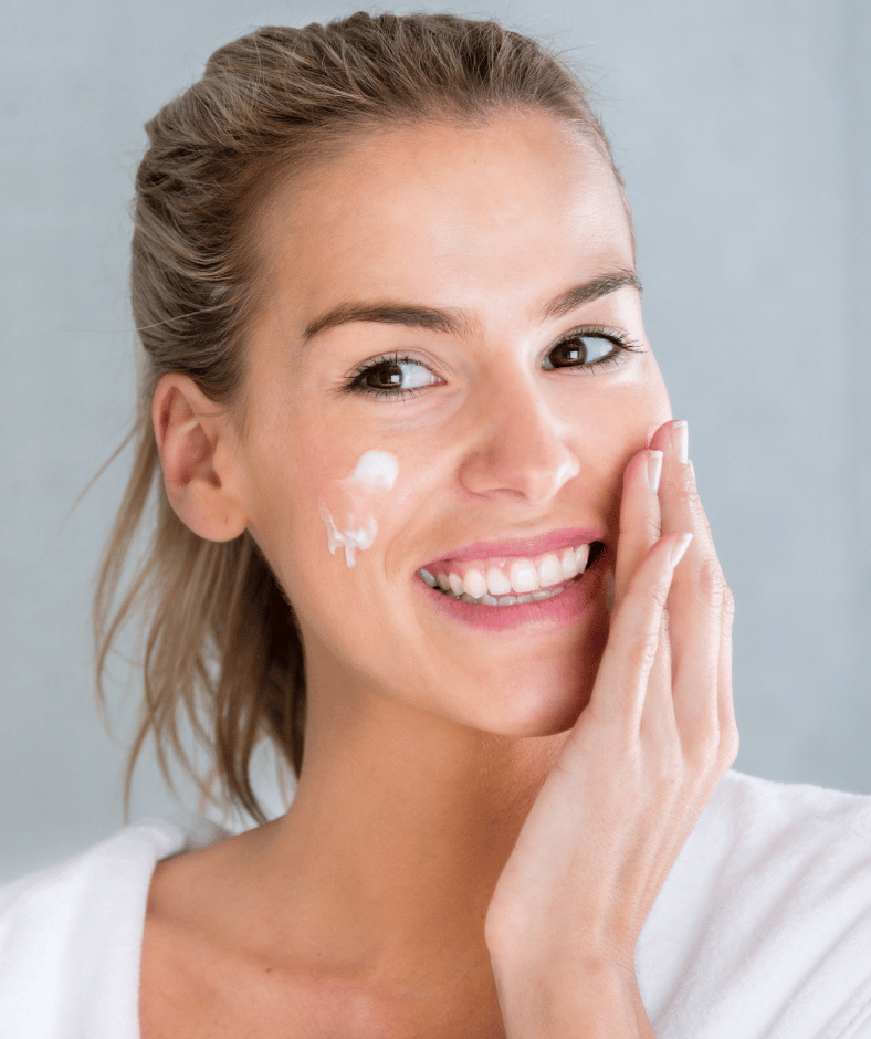 Women using face cream